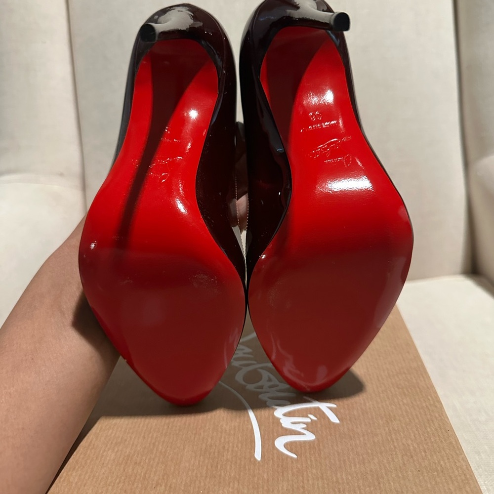 Christian Louboutin Dark Red Patent Heels - Picture 4 of 6